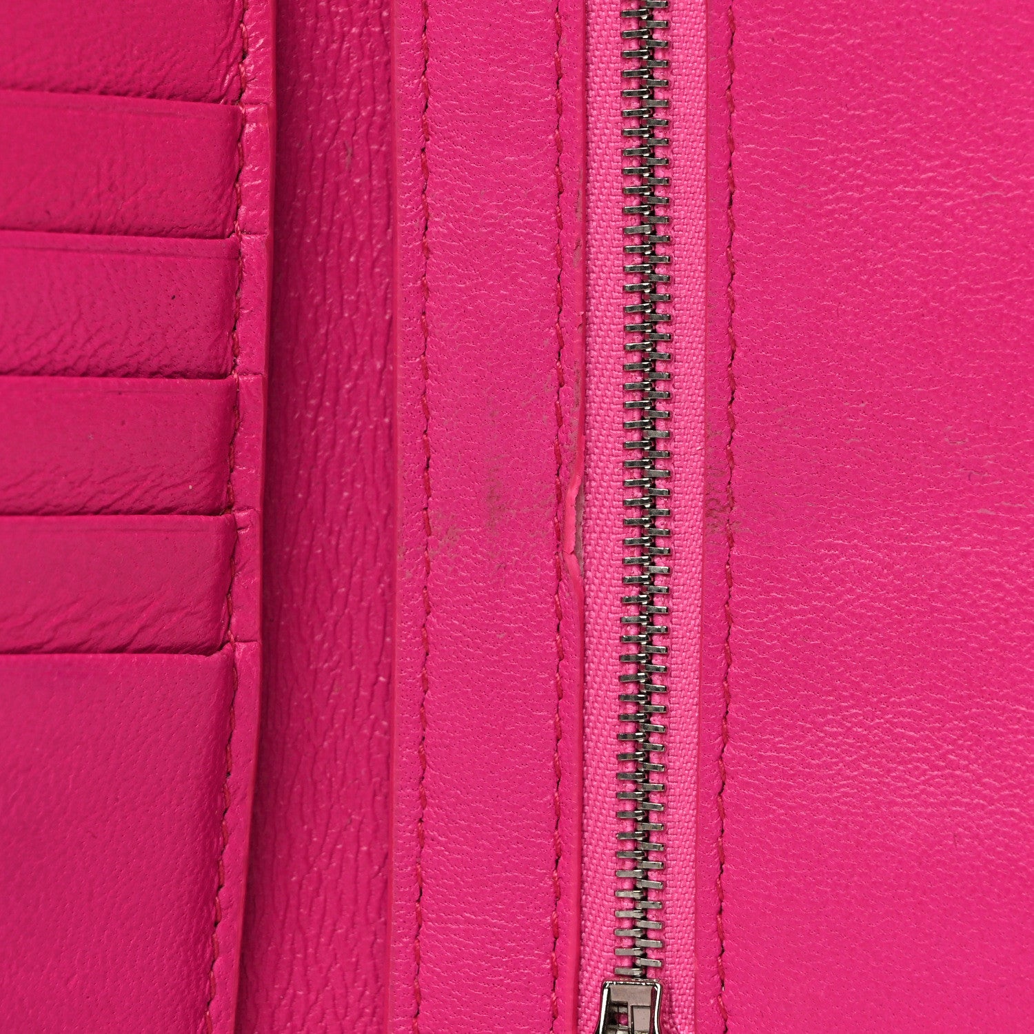 Balenciaga Calfskin Logo Medium Cash Wallet Acid Fuchsia 6 of 8