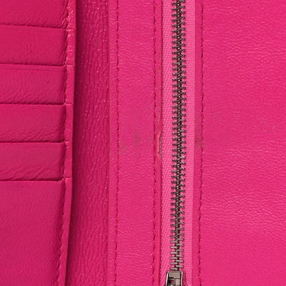 Balenciaga Calfskin Logo Medium Cash Wallet Acid Fuchsia 6 of 8