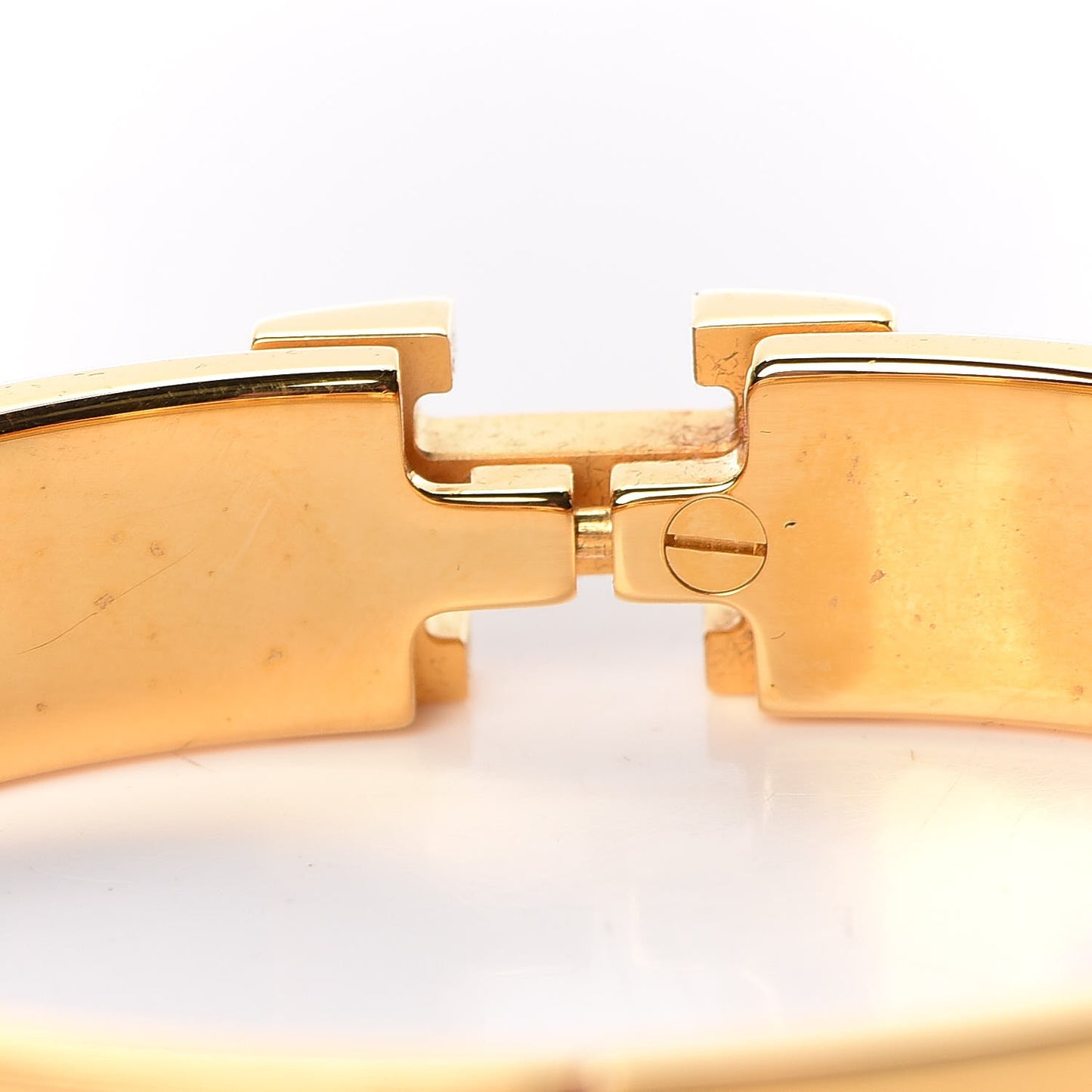 Enamel Narrow Clic Clac H Bracelet GM White