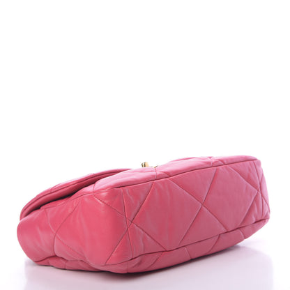 Chanel Lambskin Quilted Large 19 Flap Dark Pink 4 of 10