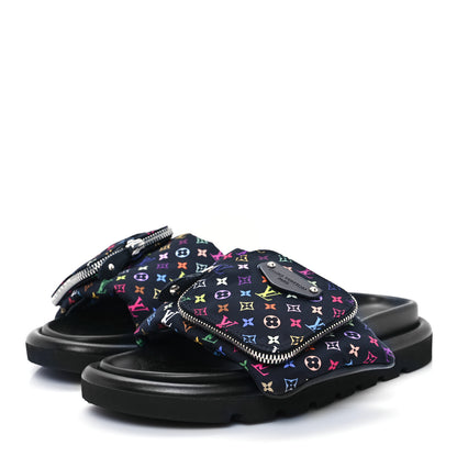 Louis Vuitton LV X TM Monogram Multicolor Pool Pillow Flat Comfort Mule 38 Black 4 of 9