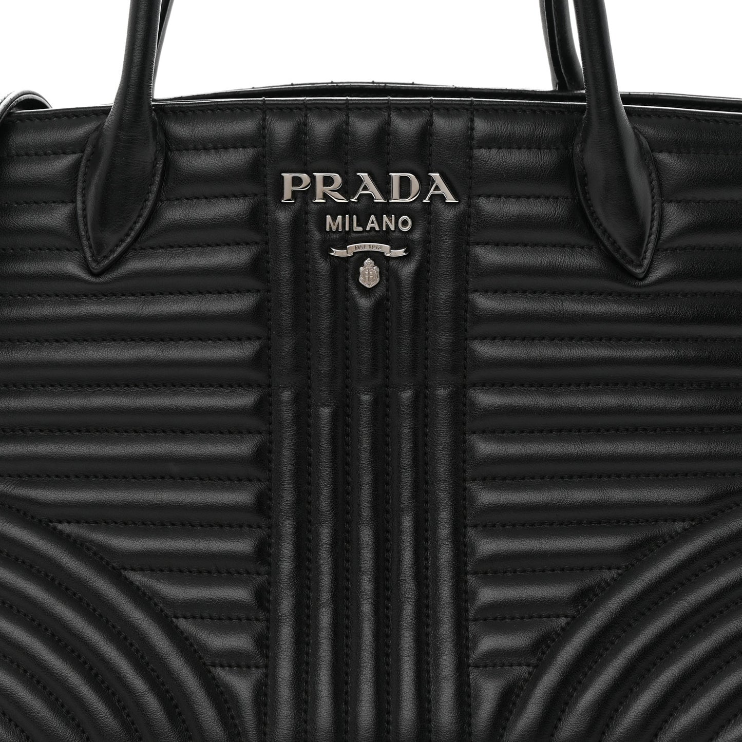 Soft Calfskin Impunture Diagramme Tote Black