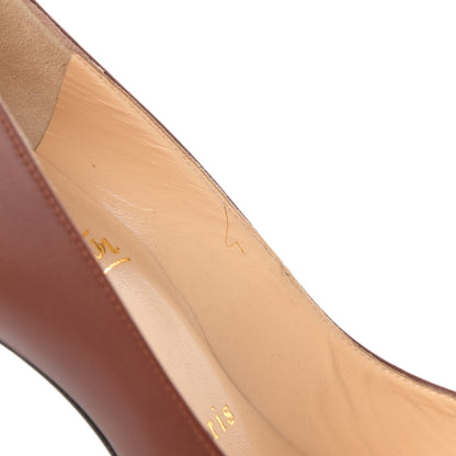 Christian Louboutin Calfskin Palais Royal Trepointe 140 Pumps 36.5 Brown 8 of 10