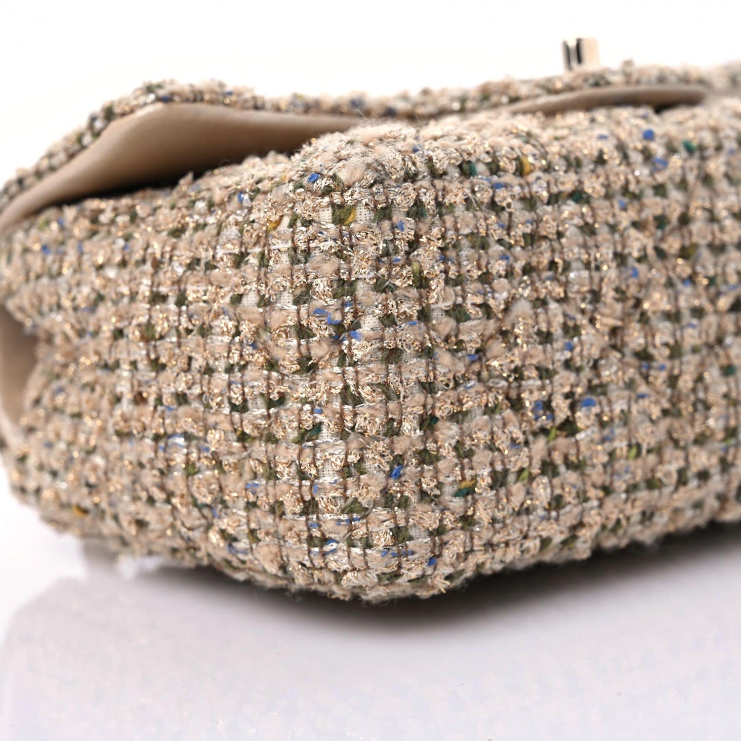 Chanel Tweed Quilted Mini Rectangular Flap Beige 8 of 9