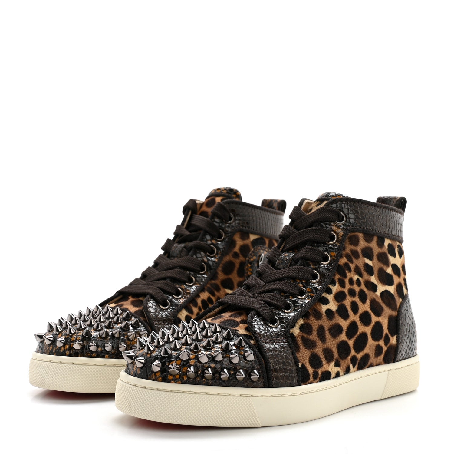 Christian Louboutin Pony Hair Spikes Orlato Flat Sneakers 35 Leopard 3 of 10
