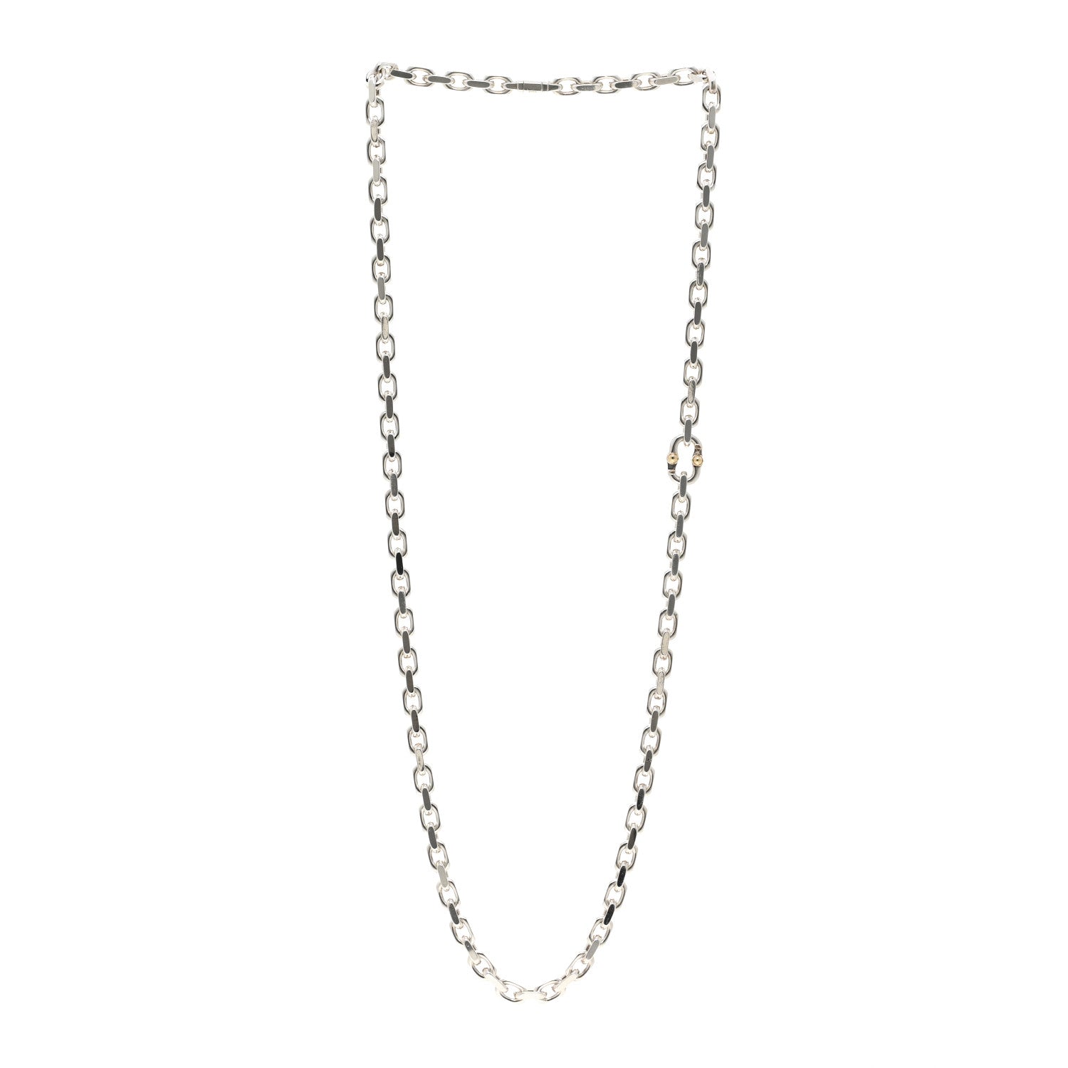 Tiffany Sterling Silver 18K Yellow Gold Makers Chain Necklace 24" 3 of 4