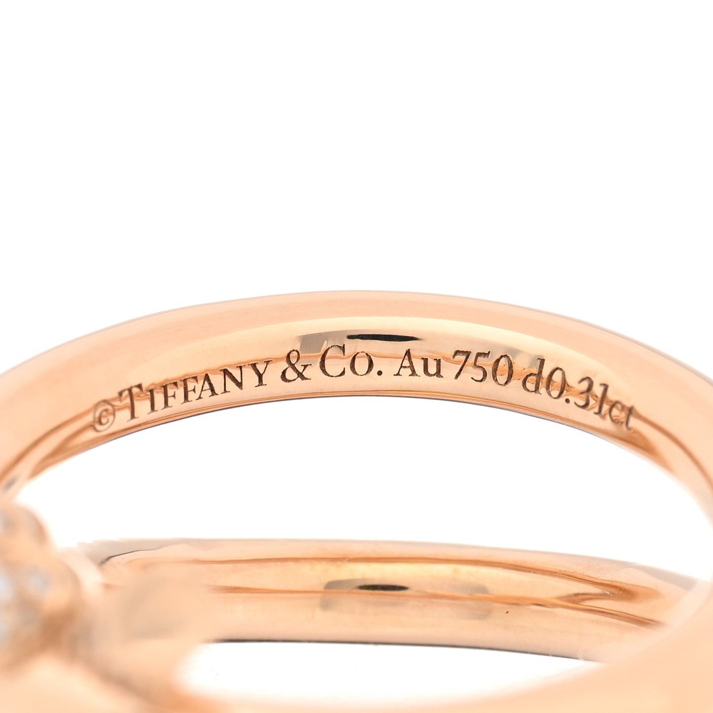 18K Rose Gold Diamond Double Row Knot Ring 50 5.5