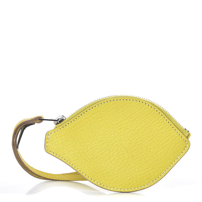Hermes Chevre Mysore Tutti Frutti Citron Coin Purse Charm Lime 1 of 8