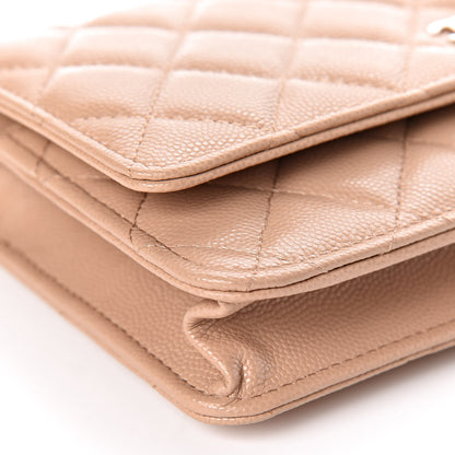 Chanel Caviar Quilted Wallet On Chain WOC Beige 10 of 12