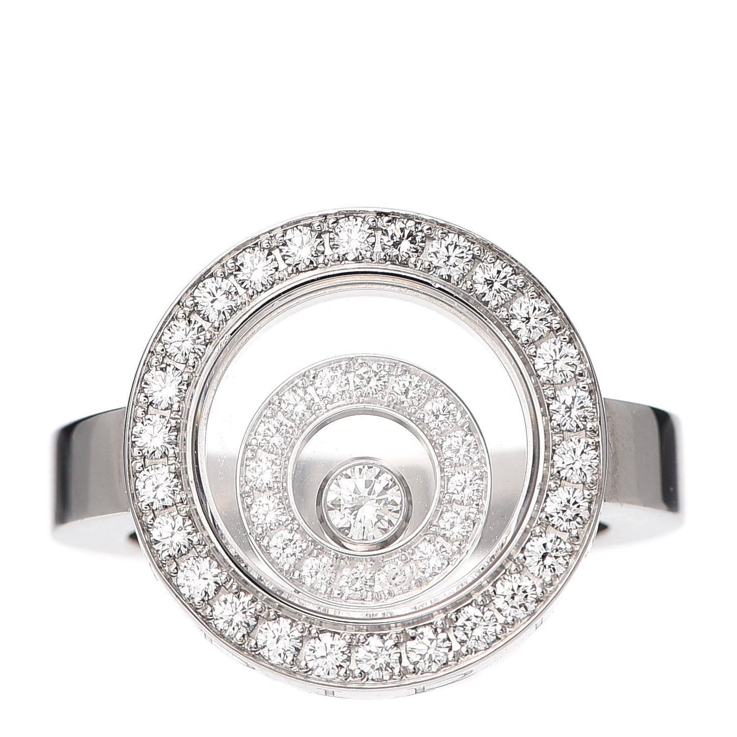18K White Gold Diamond Happy Spirit Ring 54 6.75