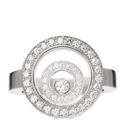 Chopard 18K White Gold Diamond Happy Spirit Ring 54 6.75 1 of 4