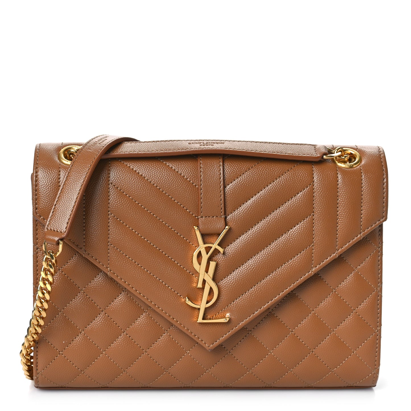 Grain De Poudre Textured Mixed Matelasse Triquilt Medium Monogram Satchel Dune
