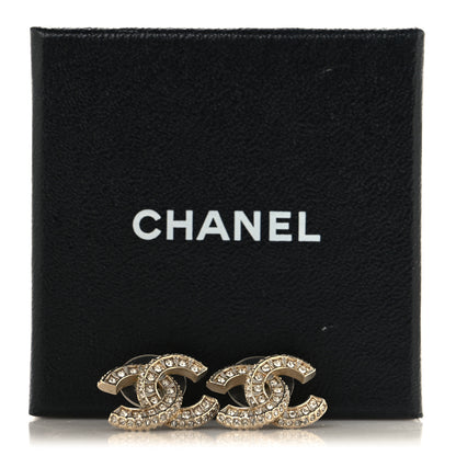 Chanel Crystal Timeless CC Earrings Light Gold 5 of 5