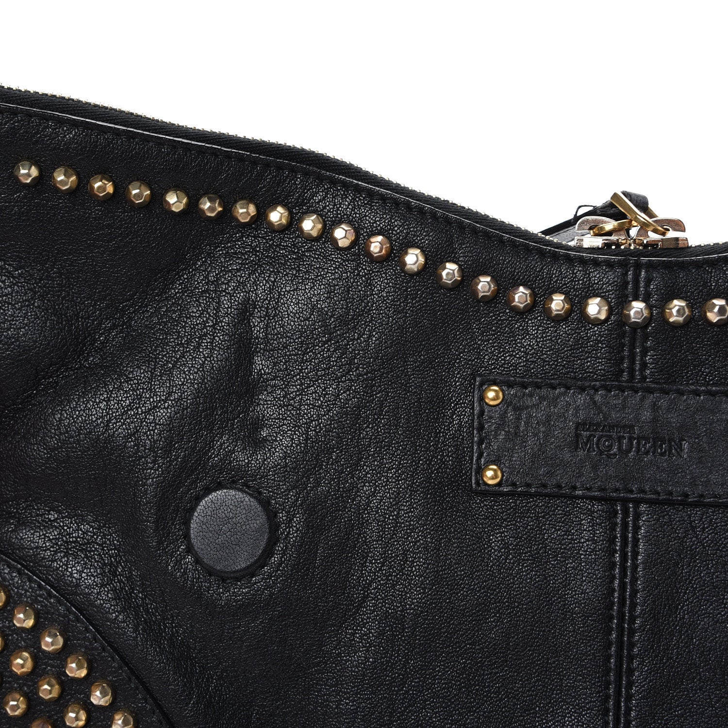 Alexander McQueen Calfskin Studded De Manta Clutch Black 7 of 12