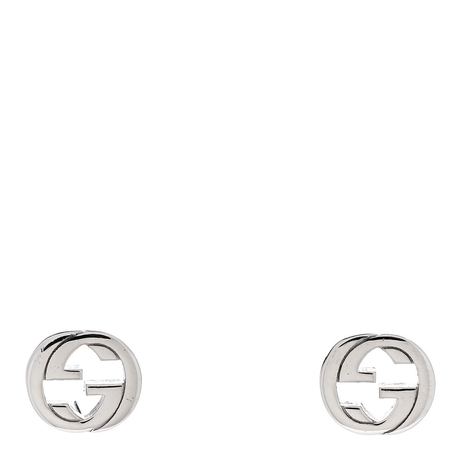 Gucci Sterling Silver Interlocking GG Stud Earrings 1 of 6