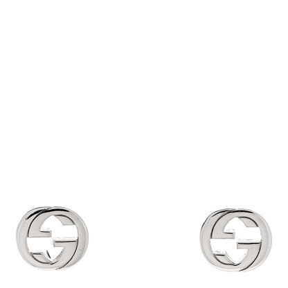 Gucci Sterling Silver Interlocking GG Stud Earrings 1 of 6