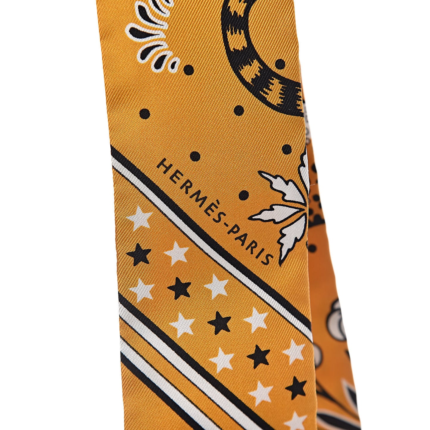 Silk Les Leopards Twilly Miel Black White