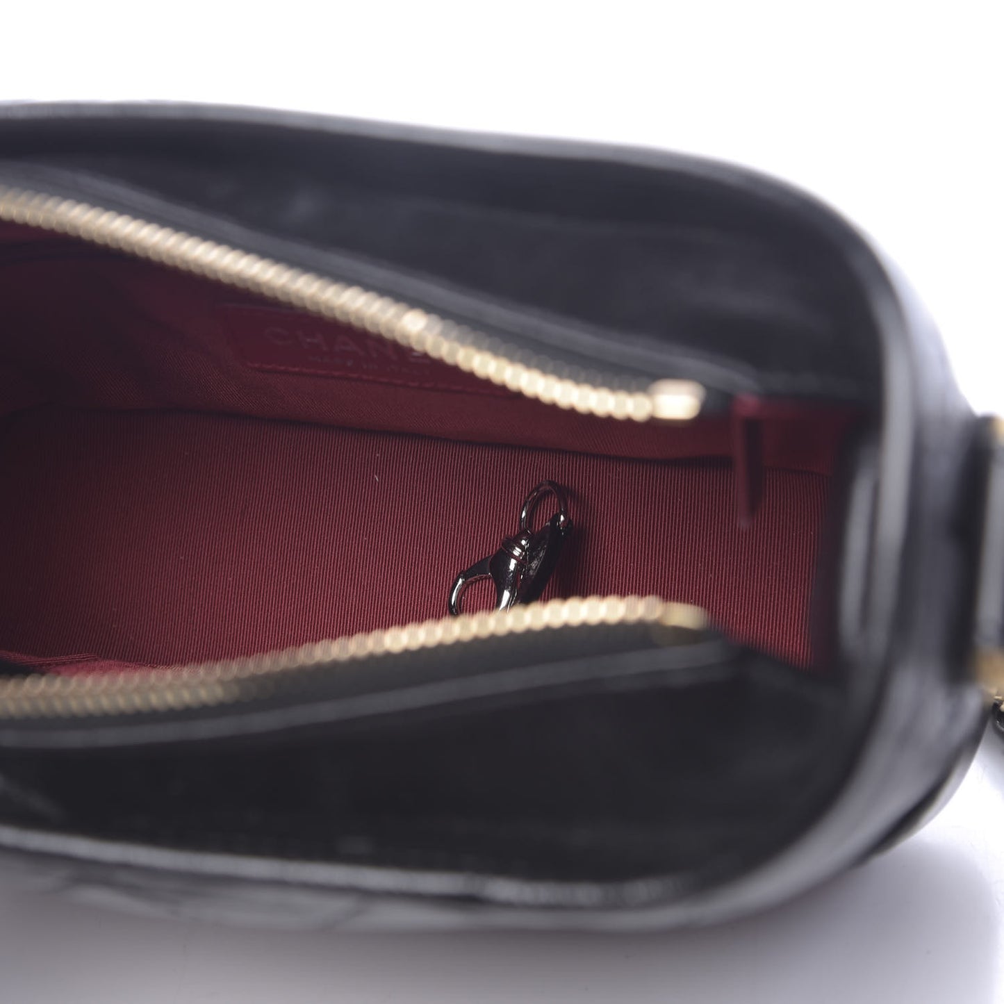 Aged Calfskin Quilted Small Gabrielle Hobo Black