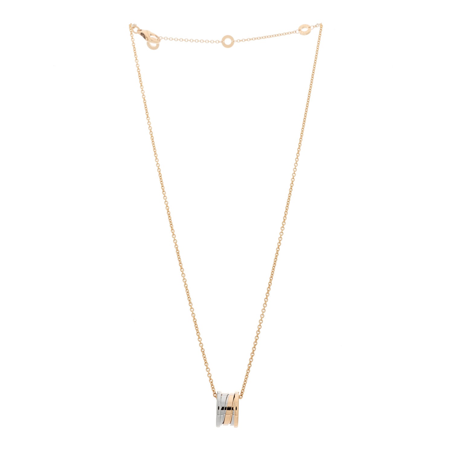 Bulgari 18K Rose White Yellow Gold B.Zero1 Pendant Necklace 3 of 6