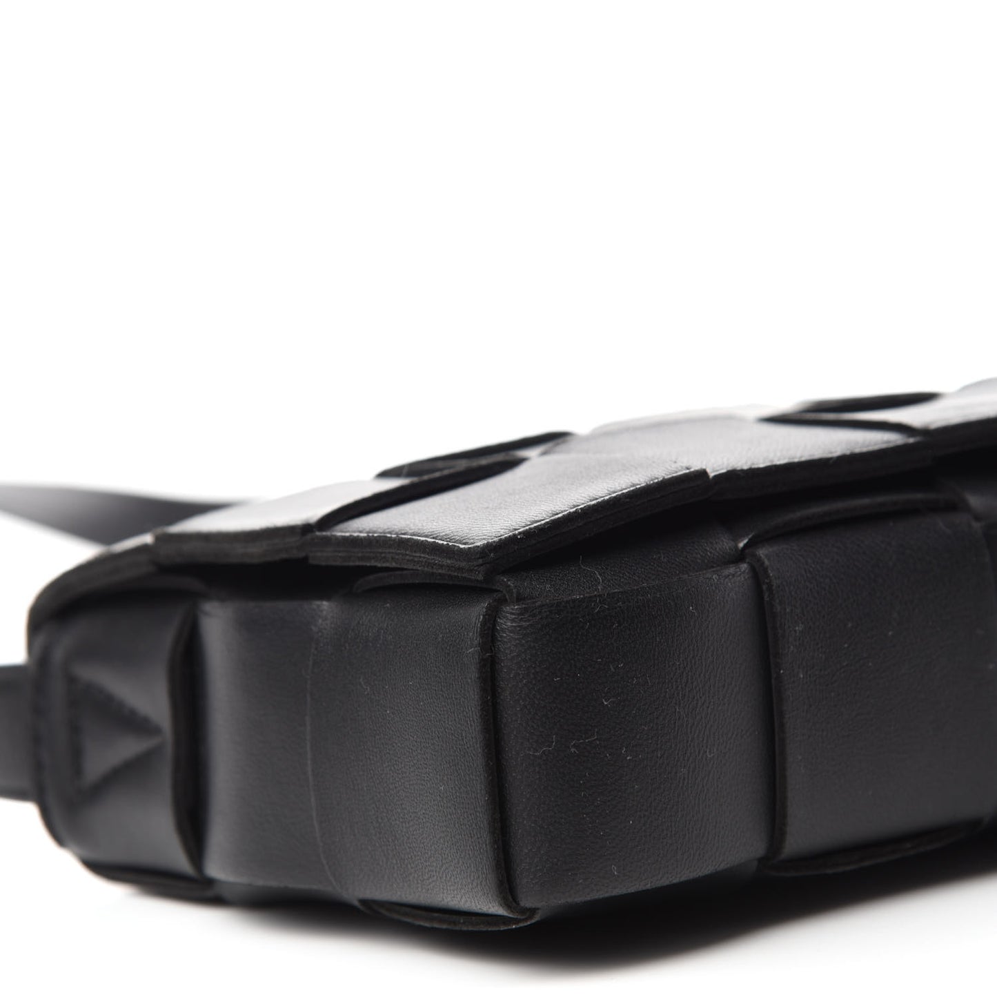 Lambskin Maxi Intrecciato Cassette Crossbody Bag Black