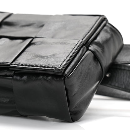 Bottega Veneta Paper Calfskin Intrecciato Cassette Belt Bag Black 10 of 11