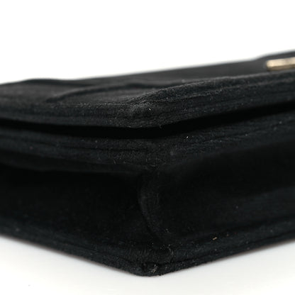 Christian Dior Velvet Diorama Wallet on Chain Pouch Black 8 of 10