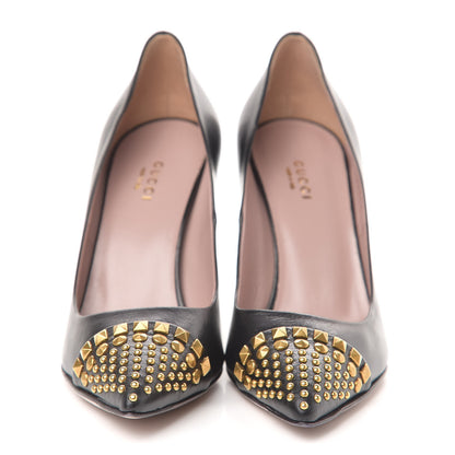Gucci Nappa Studded Glow Light Pumps 37.5 Black 2 of 8