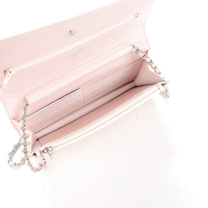 Chanel Patent Quilted Wallet On Chain WOC Light Pink 5 of 12