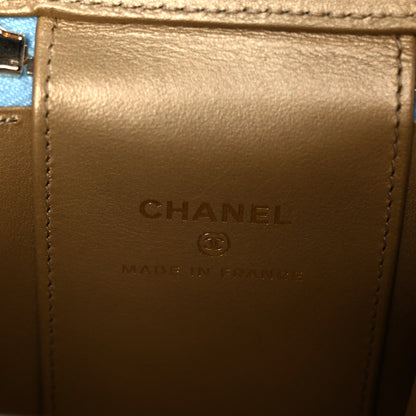 Chanel Lambskin Quilted Pearl Crush Mini Vanity Case With Chain Light Blue 6 of 11