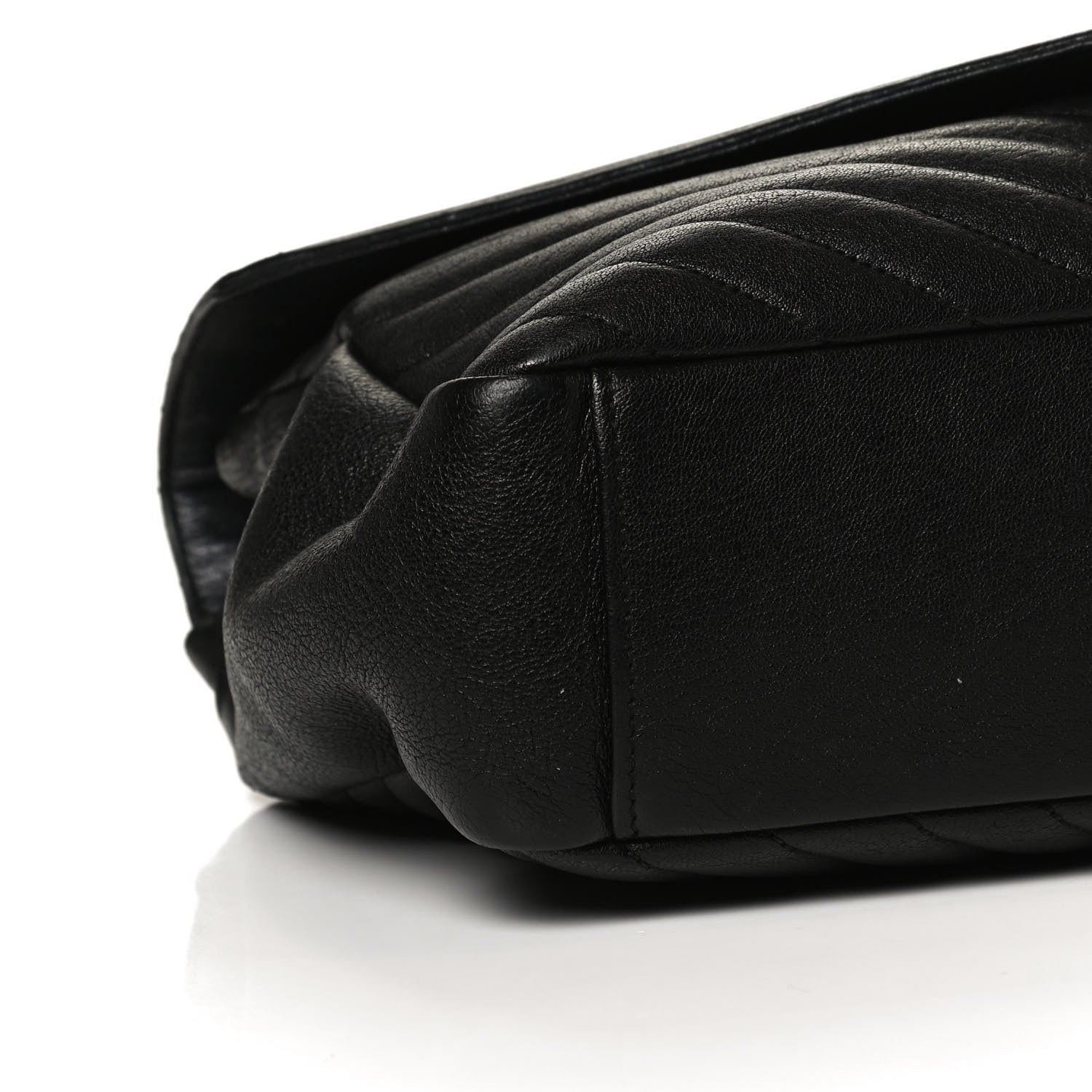 Saint Laurent Sheepskin Matelasse Chevron Monogram Large College Satchel Black 11 of 12