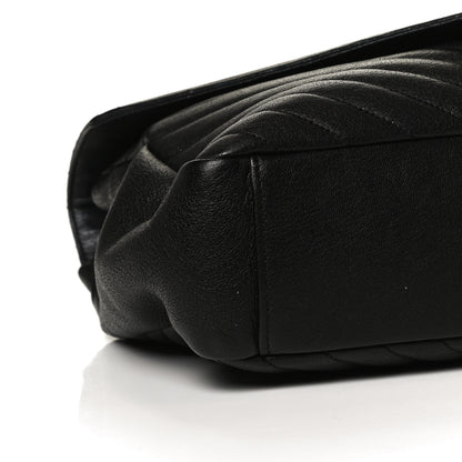 Saint Laurent Sheepskin Matelasse Chevron Monogram Large College Satchel Black 11 of 12