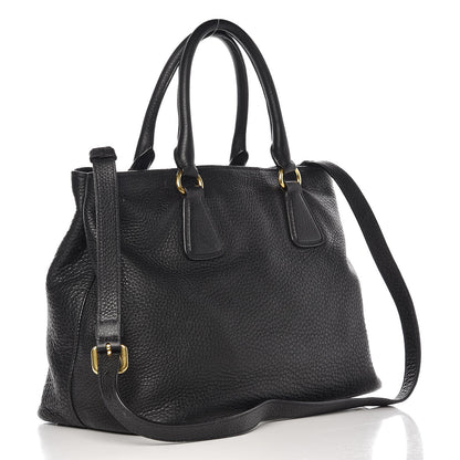 Prada Vitello Daino Tote Nero Black 4 of 12