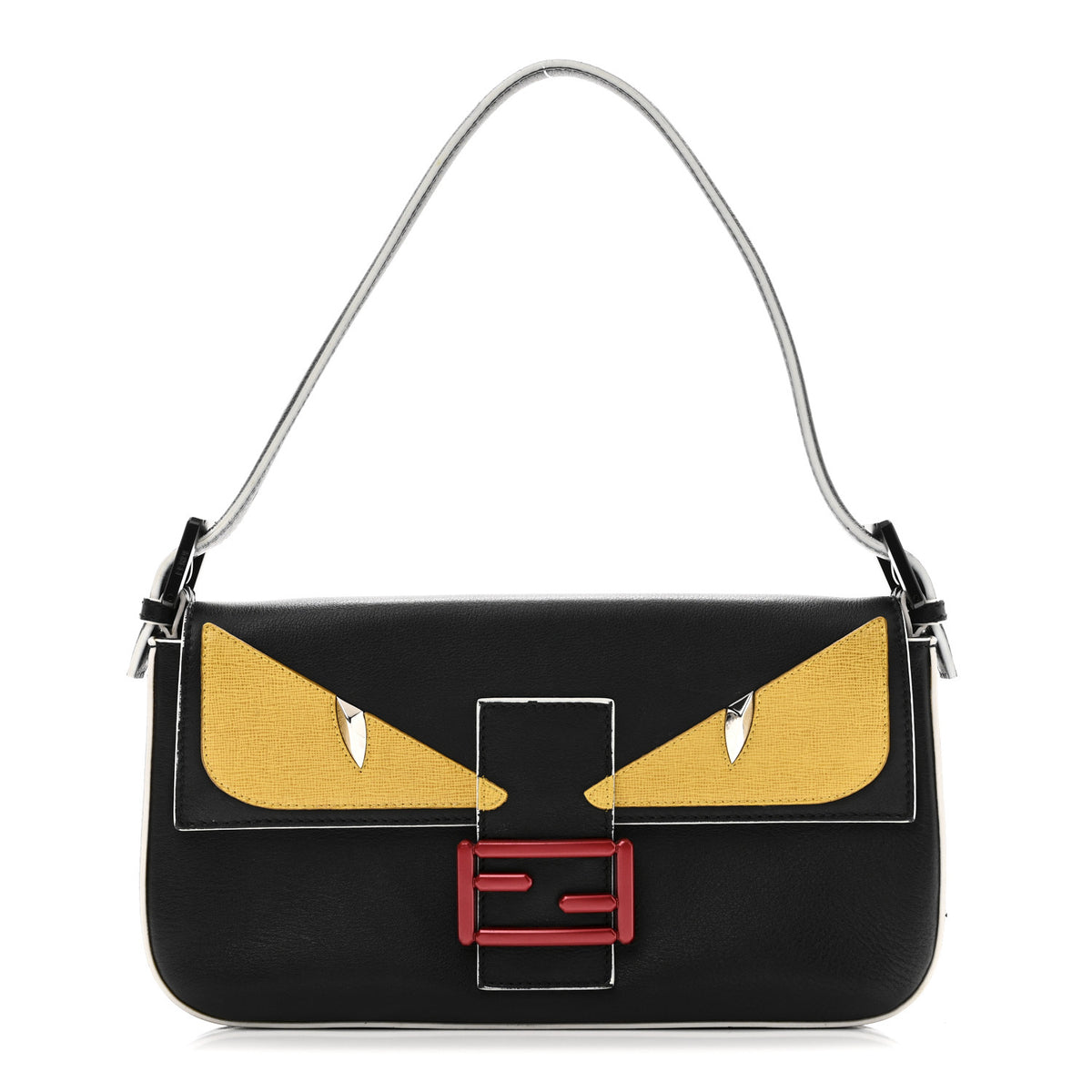 Vitello Dolce Elite Monster Eyes Bi-Color Baguette Black Yellow