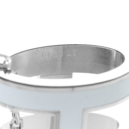 Hermes Lacquered Palladium Pop H Pendant Necklace Bleu Pastel 7 of 8