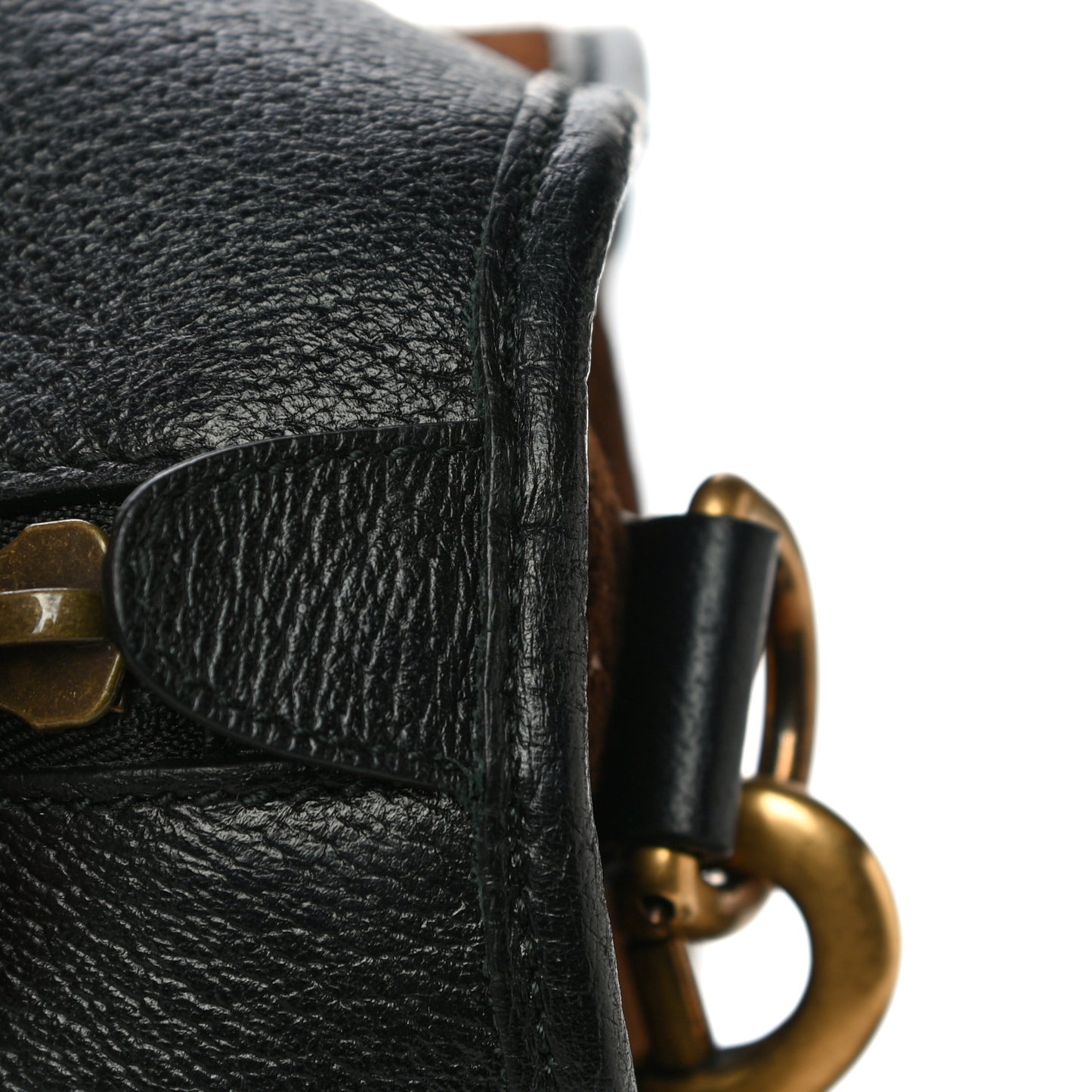 Velvet GG Monogram Textured Calfskin Web Medium Duffle Bag Brown Black