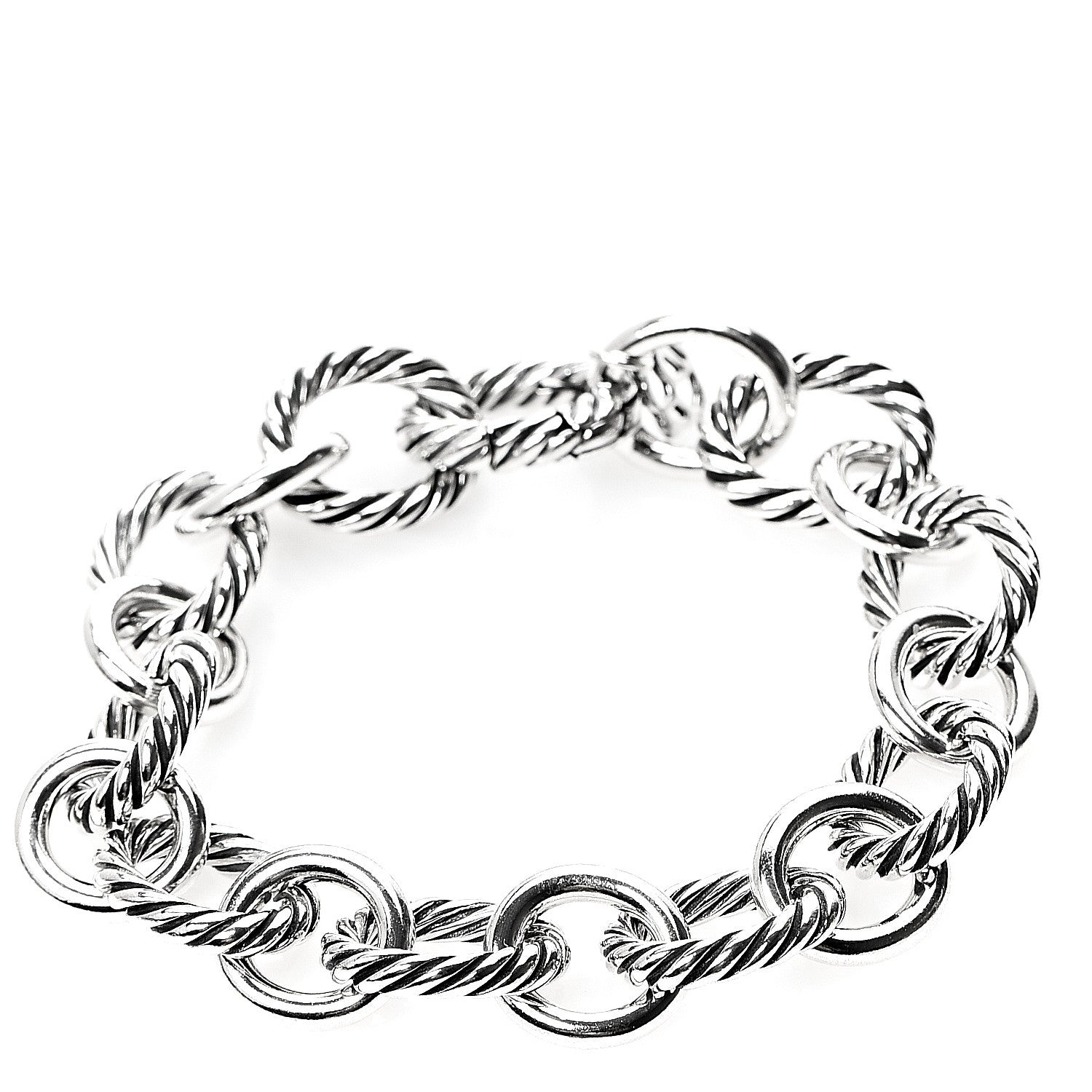David Yurman Sterling Silver 12mm Large Oval Link Bracelet 1 of 3