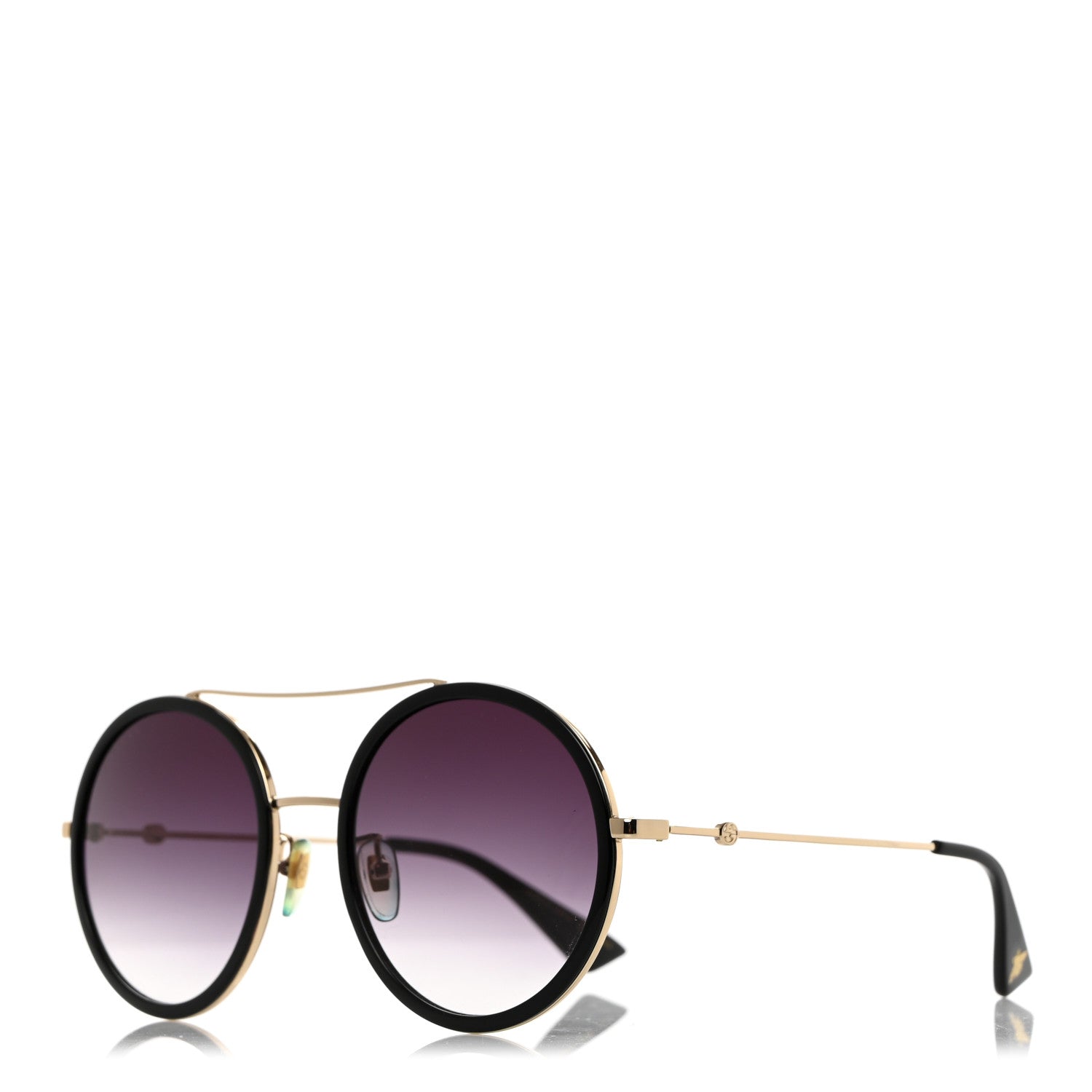 Gucci Metal Round Frame Sunglasses GG0061S Black 1 of 8
