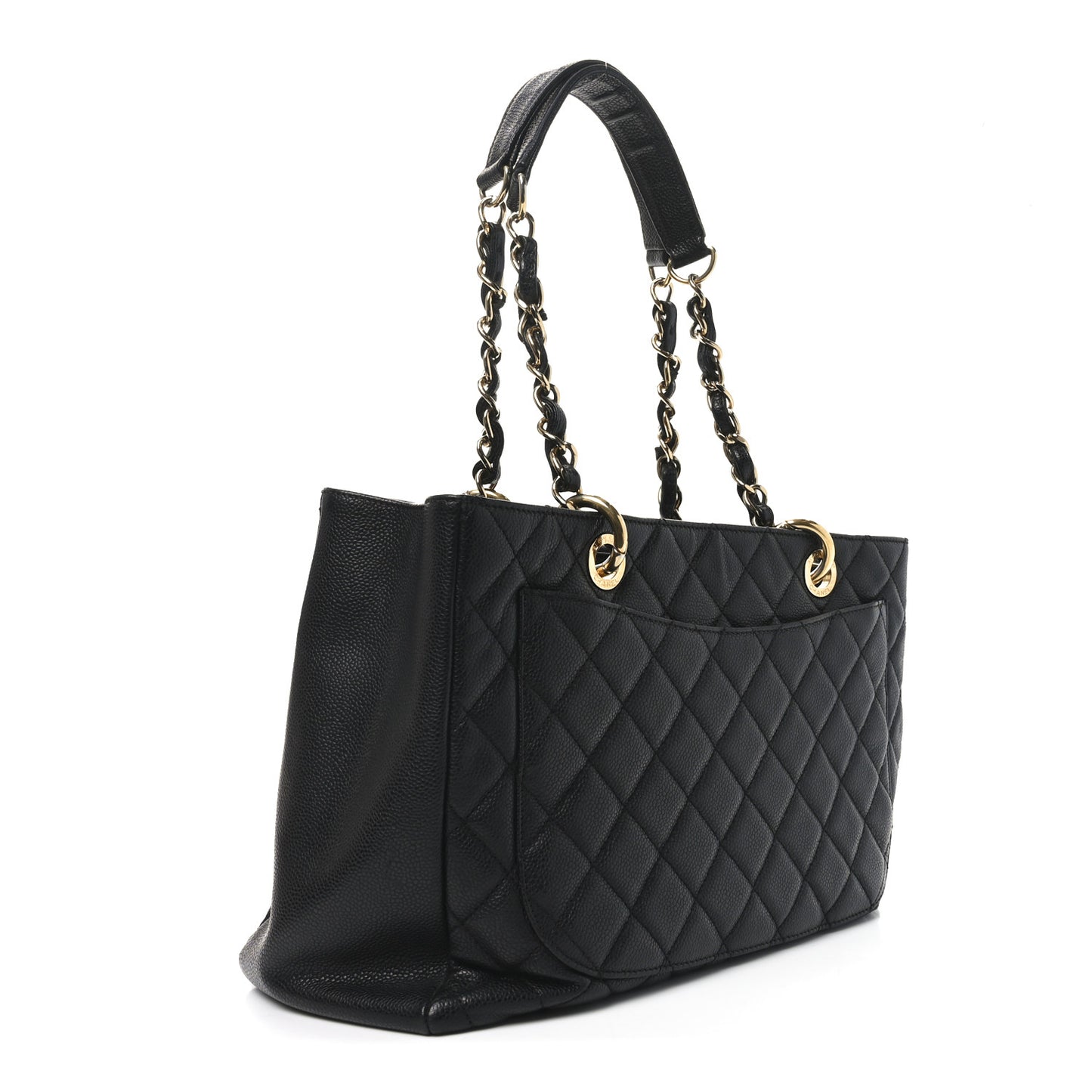 Caviar Quilted Grand Shopping Tote GST Black