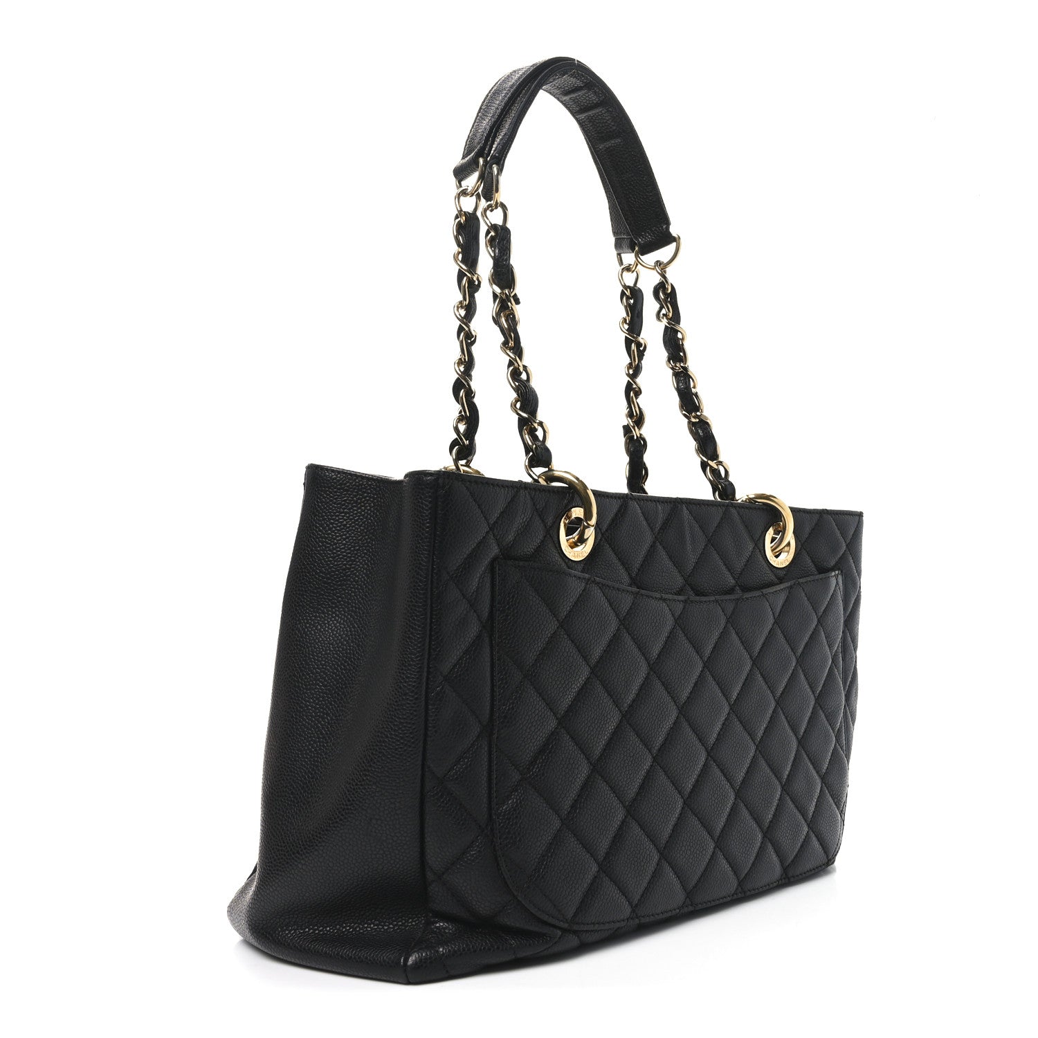 Chanel Caviar Quilted Grand Shopping Tote GST Black 3 of 10