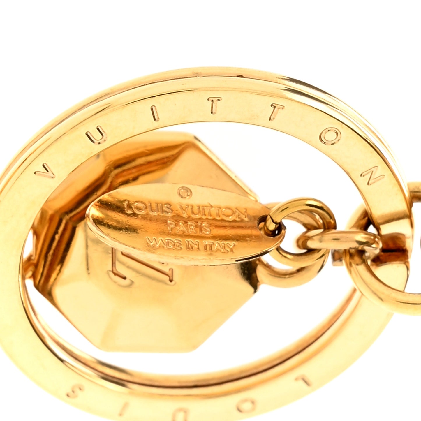 LV Facettes Bag Charm Key Holder Gold