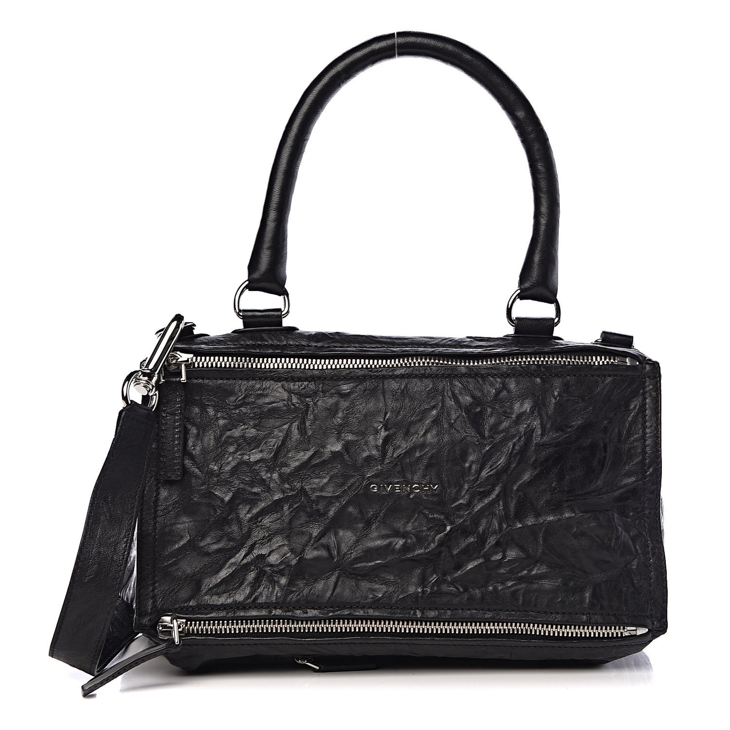 Tumbled Sheepskin Medium Pandora Bag Black