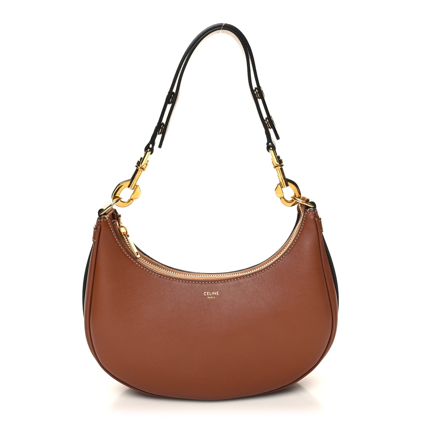 Smooth Calfskin Medium Strap Ava Shoulder Bag Tan