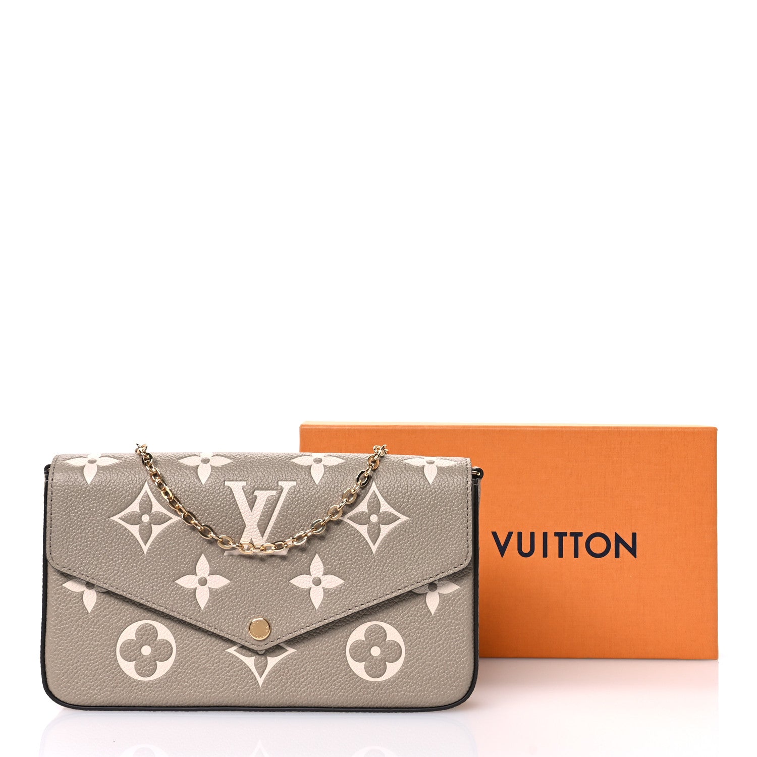 Louis Vuitton Empreinte Monogram Giant Felicie Pochette Tourterelle Creme 10 of 10