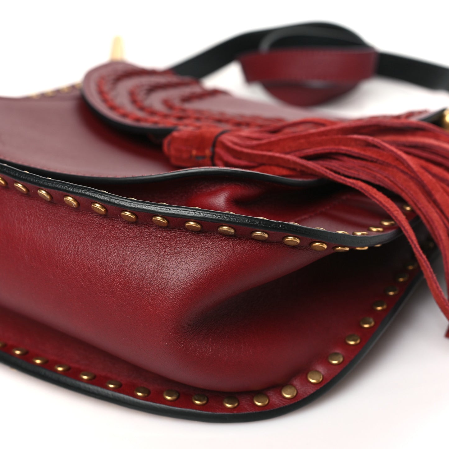Calfskin Braided Small Hudson Shoulder Bag Sienna Red