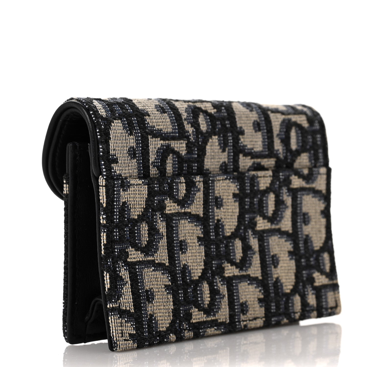 Christian Dior Oblique Saddle Card Holder Blue 3 of 8