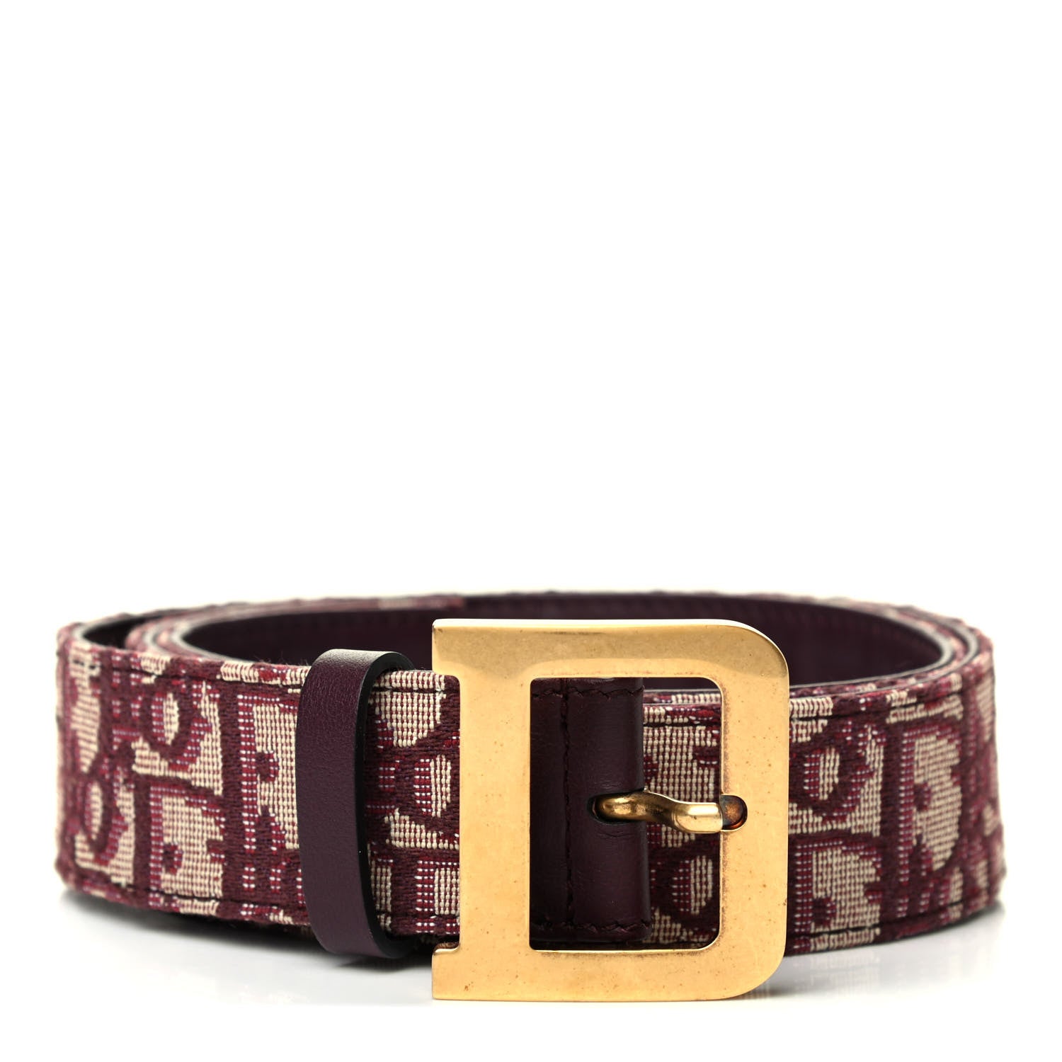 Christian Dior Oblique 35mm Diorquake Belt 85 Burgundy Multi 1 of 6