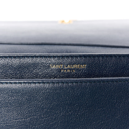 Saint Laurent Lambskin Quilted Mini Becky Chain Bag Blue Charron 8 of 11