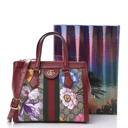 Gucci GG Supreme Monogram Flora Web Small Ophidia Tote Bag Red 10 of 10