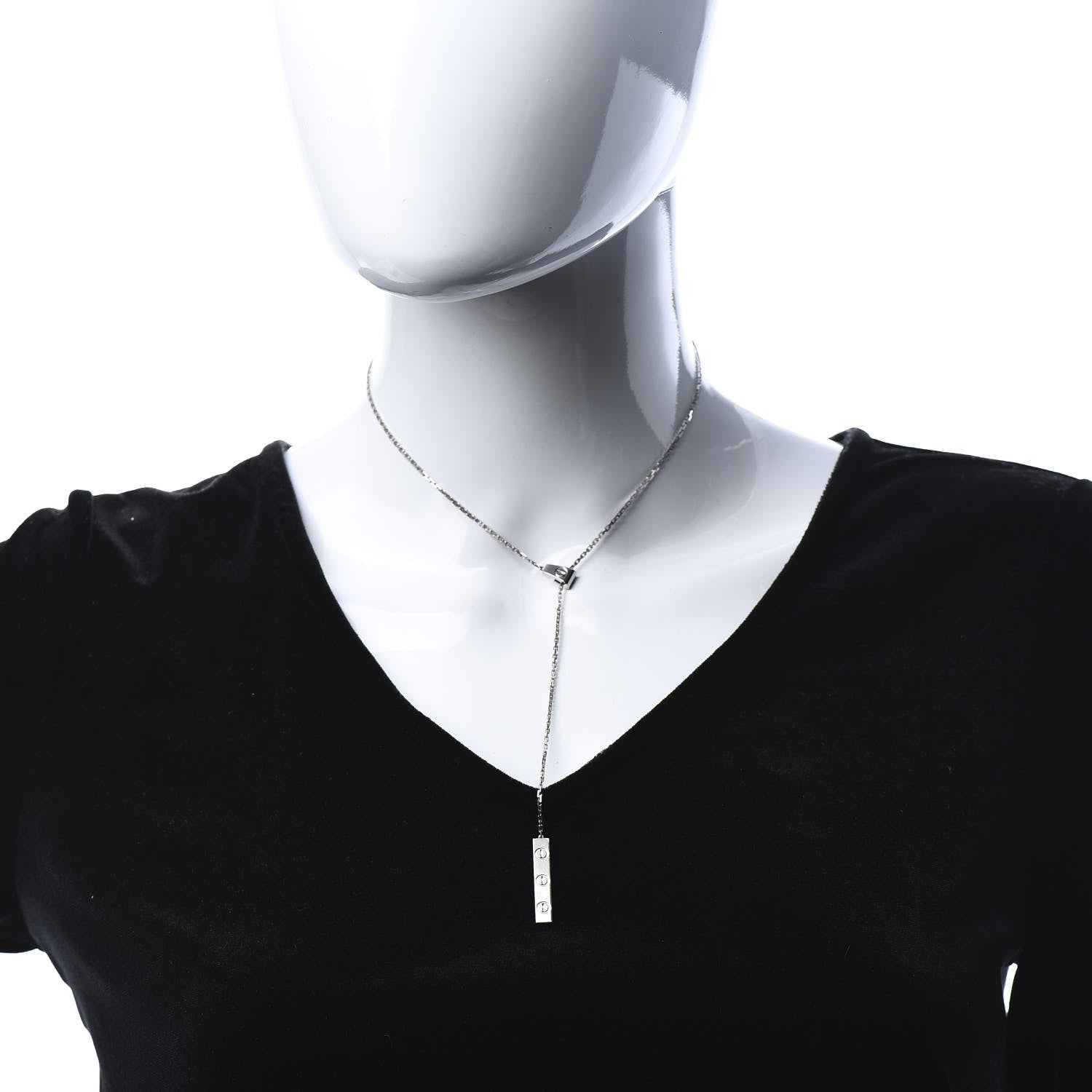 Cartier 18K White Gold LOVE Lariat Necklace 2 of 5