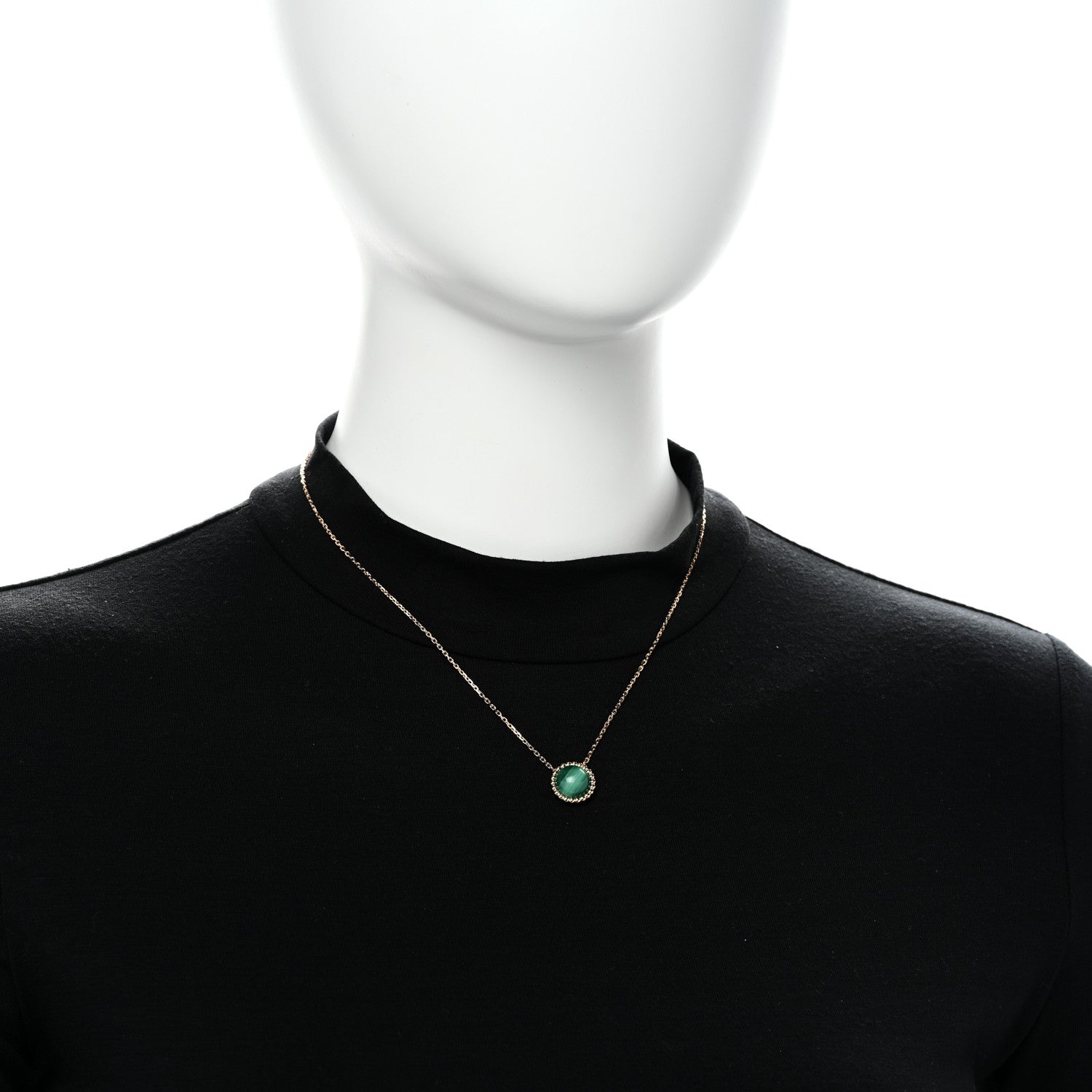 Van Cleef & Arpels 18K Yellow Gold Malachite Perlee Couleurs Pendant Necklace 2 of 5